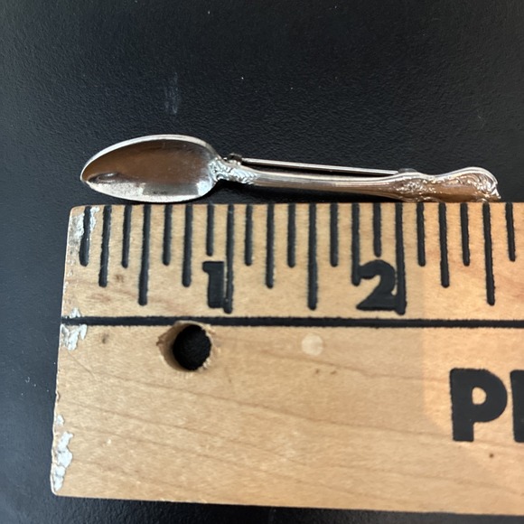 SPOON BROOCH VINTAGE SALT SPOON Silver Plated Victorian Replica Pin - Picture 10 of 10